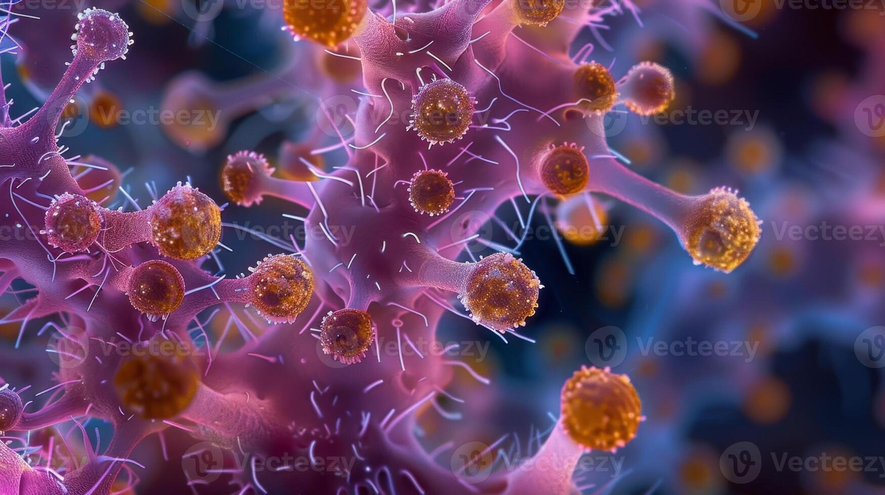 A microscopic glimpse of the complex interactions between immune cells and synovial cells as they work together to maintain a delicate balance in joint health and function photo