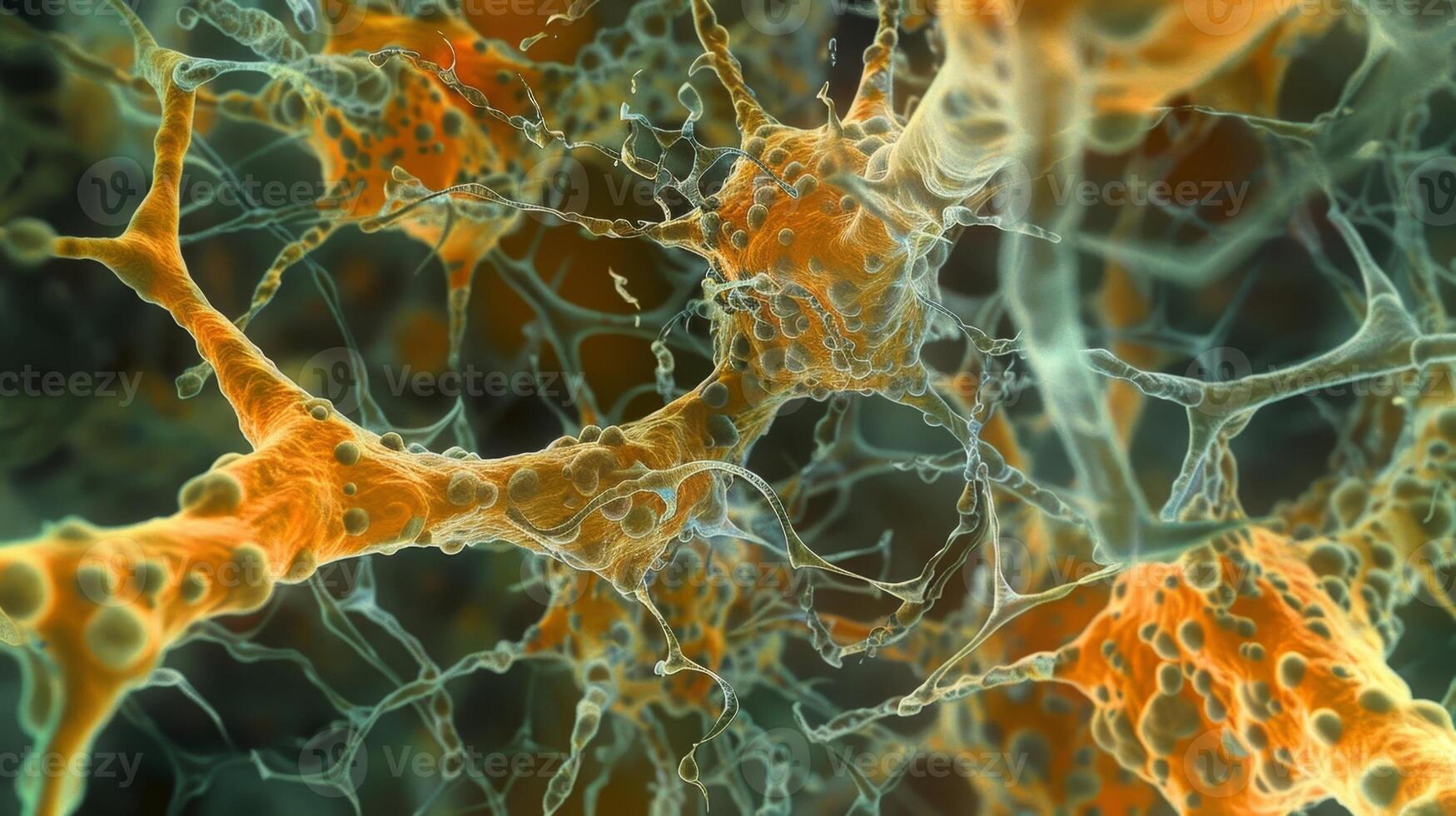 A highly organized network of fibers and proteins the extracellular matrix provides structural support for cells photo