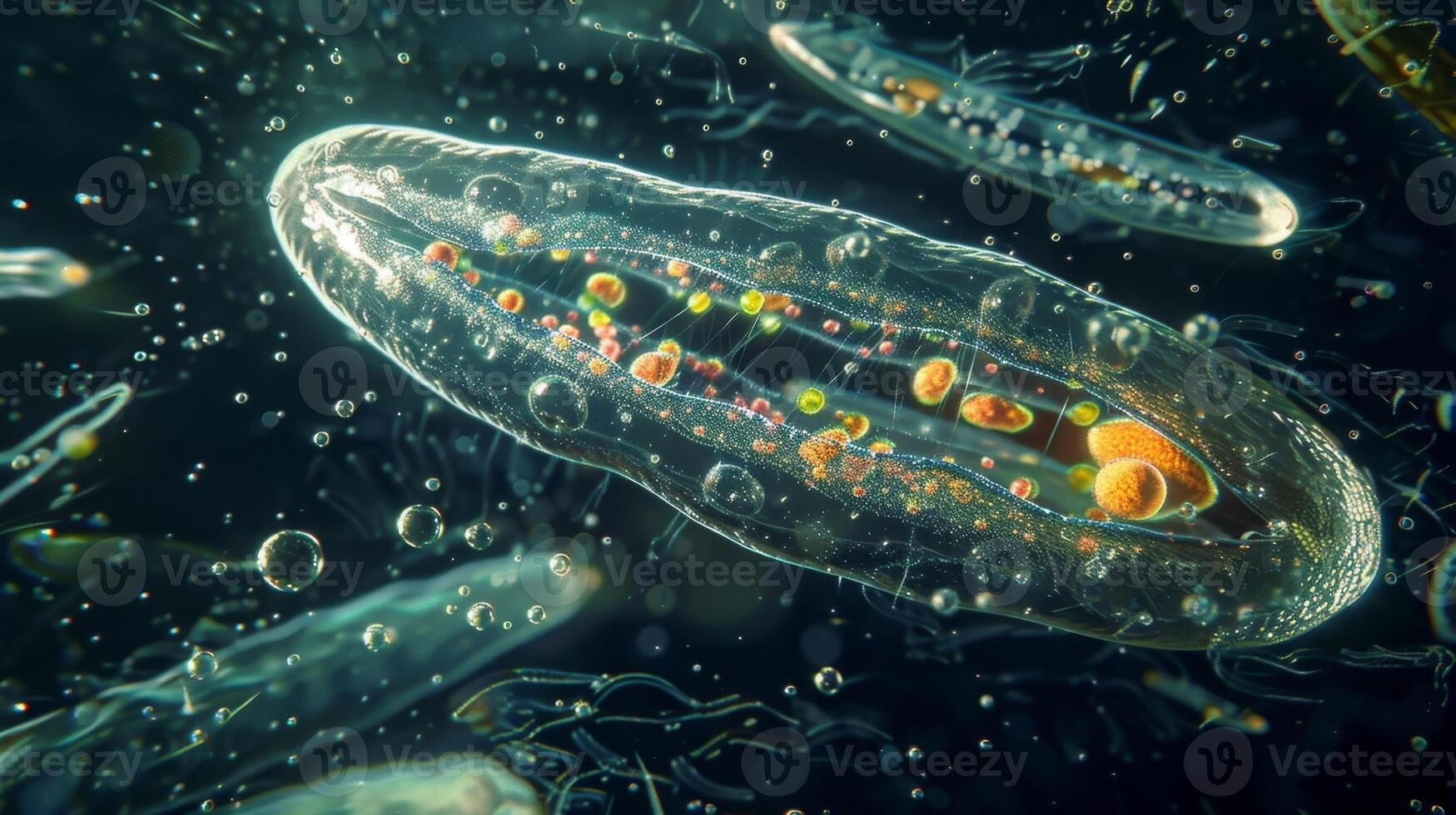 Timelapse image of a paramecium with cytoplasmic streaming aiding in the exchange of materials through the cells membrane photo