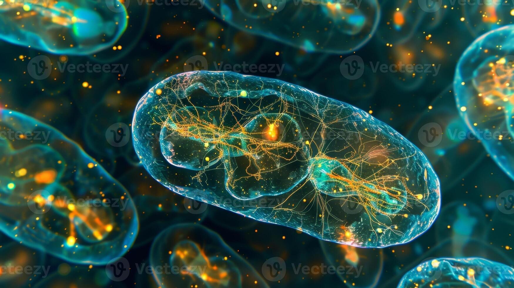 An electron micrograph of the inner mitochondrial membrane highlighting the numerous proton pumps present photo