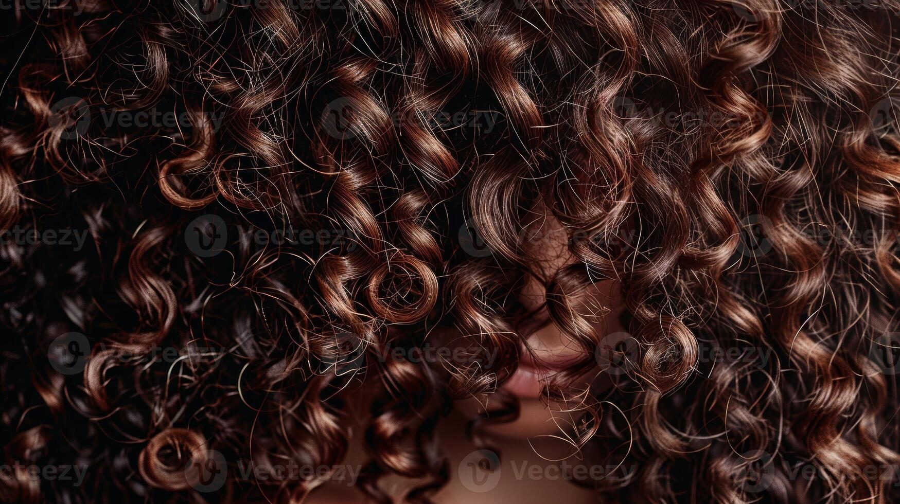 A of thick curly strands overlapping each other creating a mesmerizingly layered effect photo