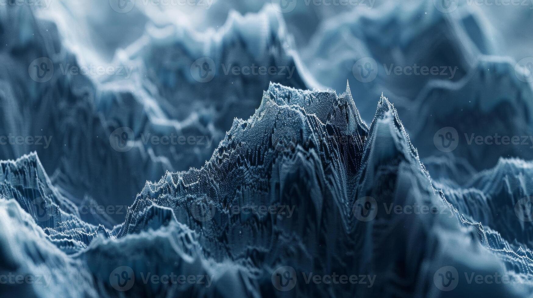 The uneven jagged texture of fiber optic strands resembling a rocky mountain range with varying heights and depths photo