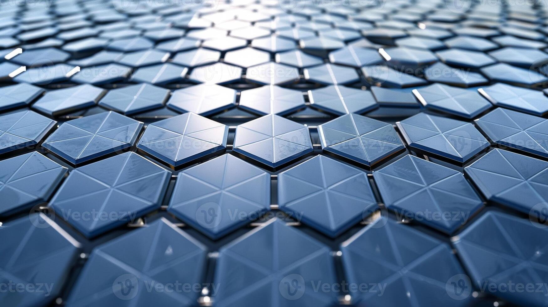 The smooth solar panels display a uniform texture of interlocking polygons creating a satisfying geometric pattern photo