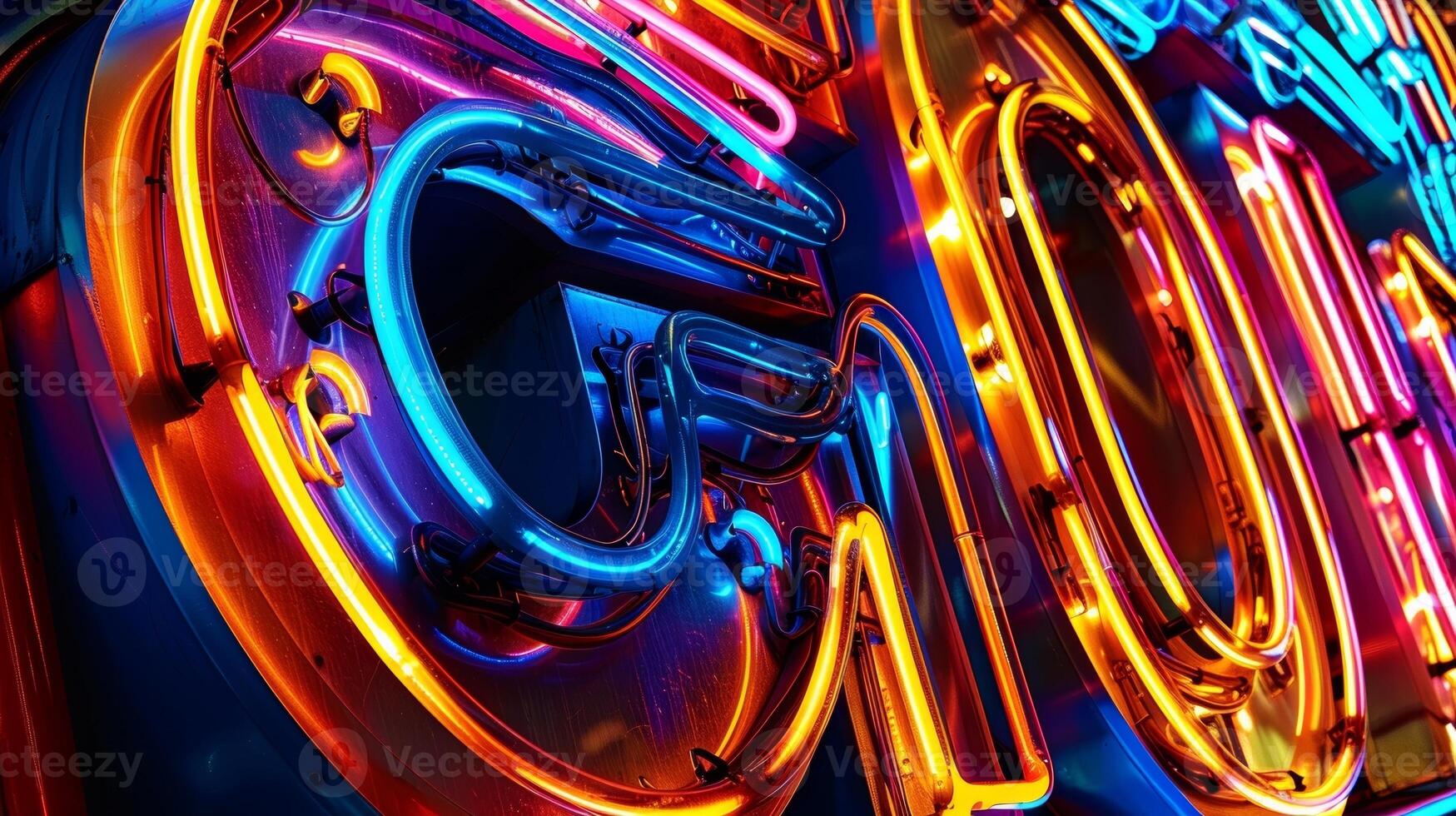Glowing Letters In this image the neon signs letters seem to pulse with an otherworldly glow drawing the eye in with its sparkling and vivid color photo