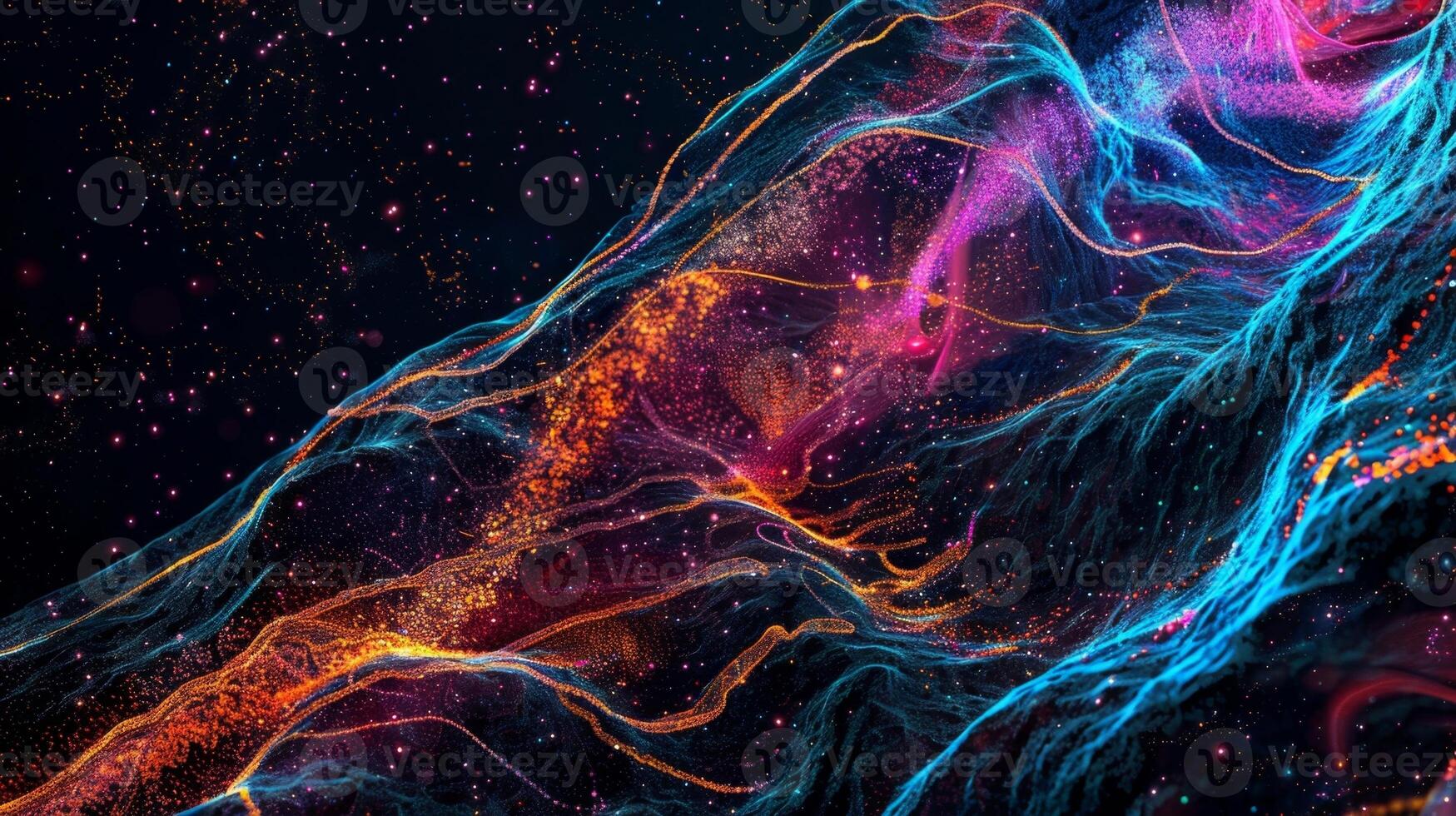 A fluorescent microscopy image of desmosomes strong connections between skin cells that provide structural support and protection photo