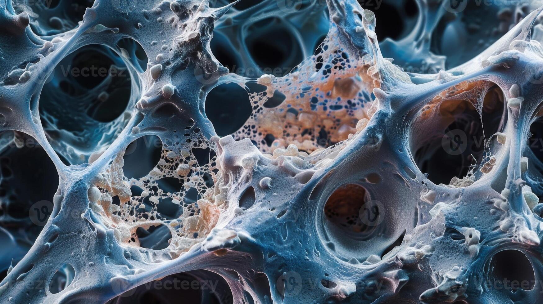The intricate network of osteoclasts and their resorption pits can be seen in this crosssection image highlighting their role in maintaining bone integrity photo