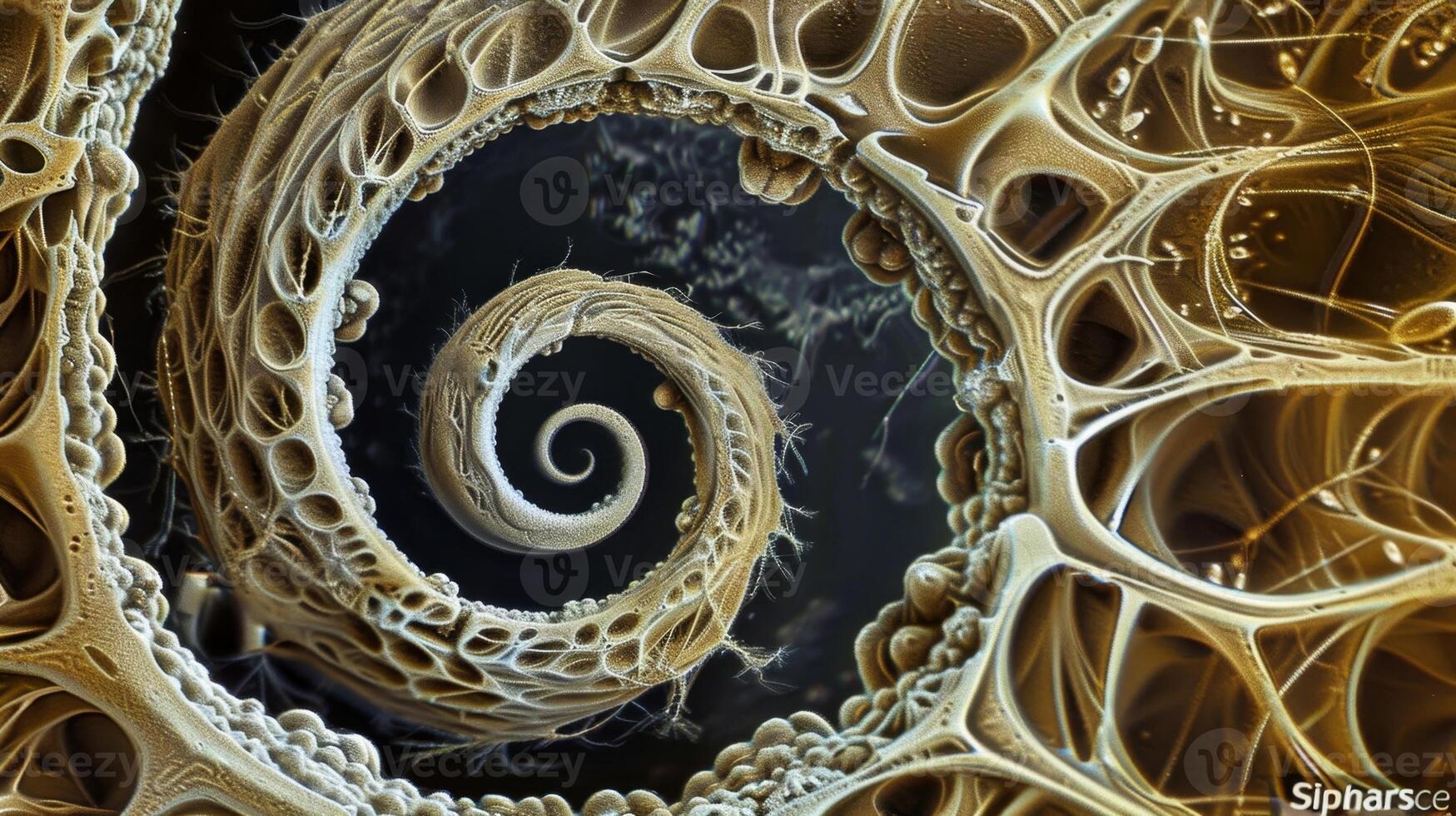 An SEM image revealing the delicate spiral shape of a cells tail used for propulsion photo