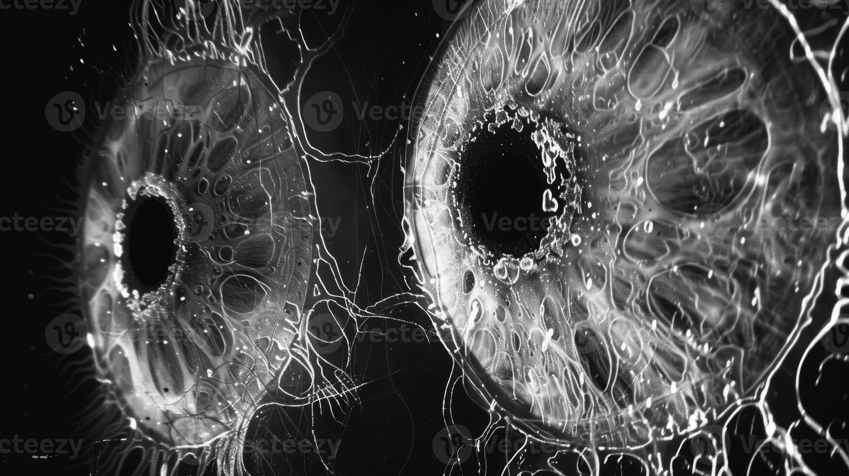 Switching to black and white imaging the varied shapes and textures of the retinal cells are more striking photo