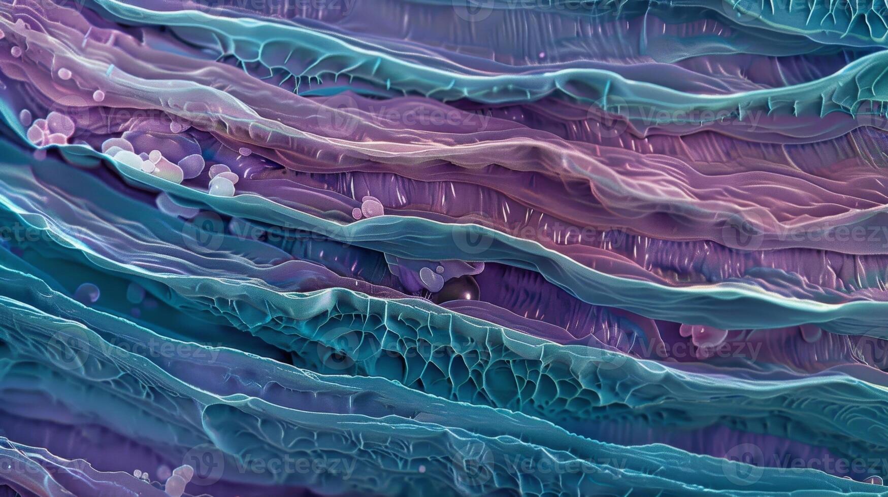 Thin and elongated keratinocytes arranged in a stacked formation within the epidermis photo
