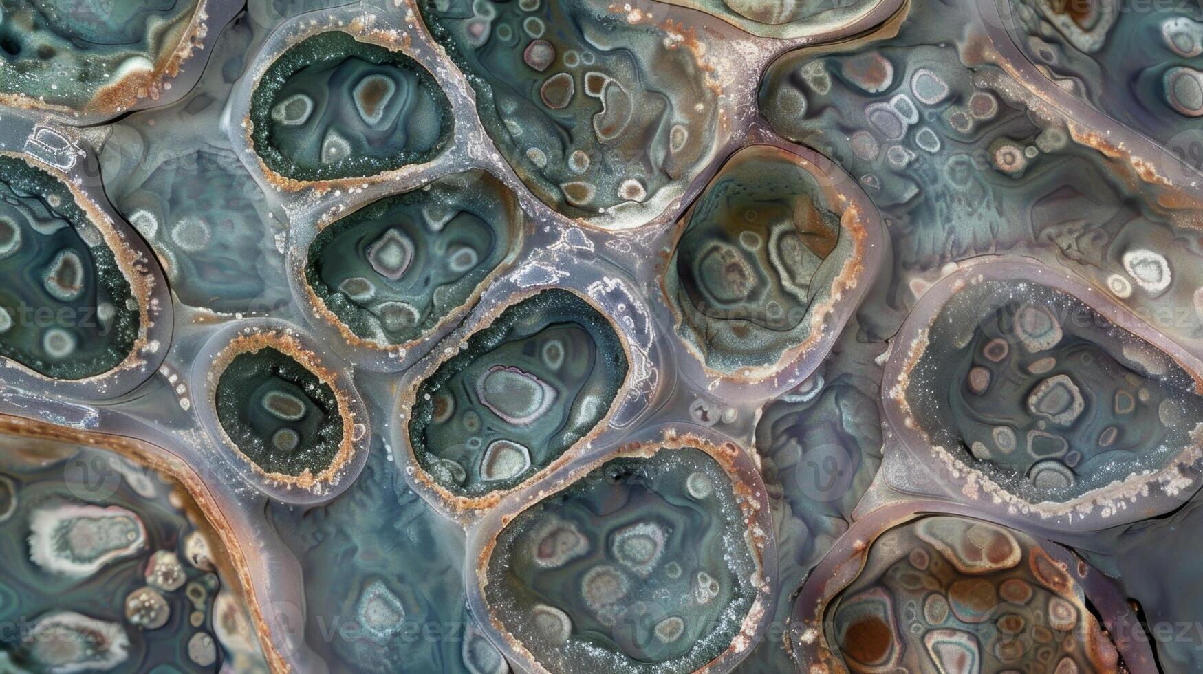 Scaly and irregularly shaped keratinocytes forming the distinctive flakey appearance of the epidermis photo
