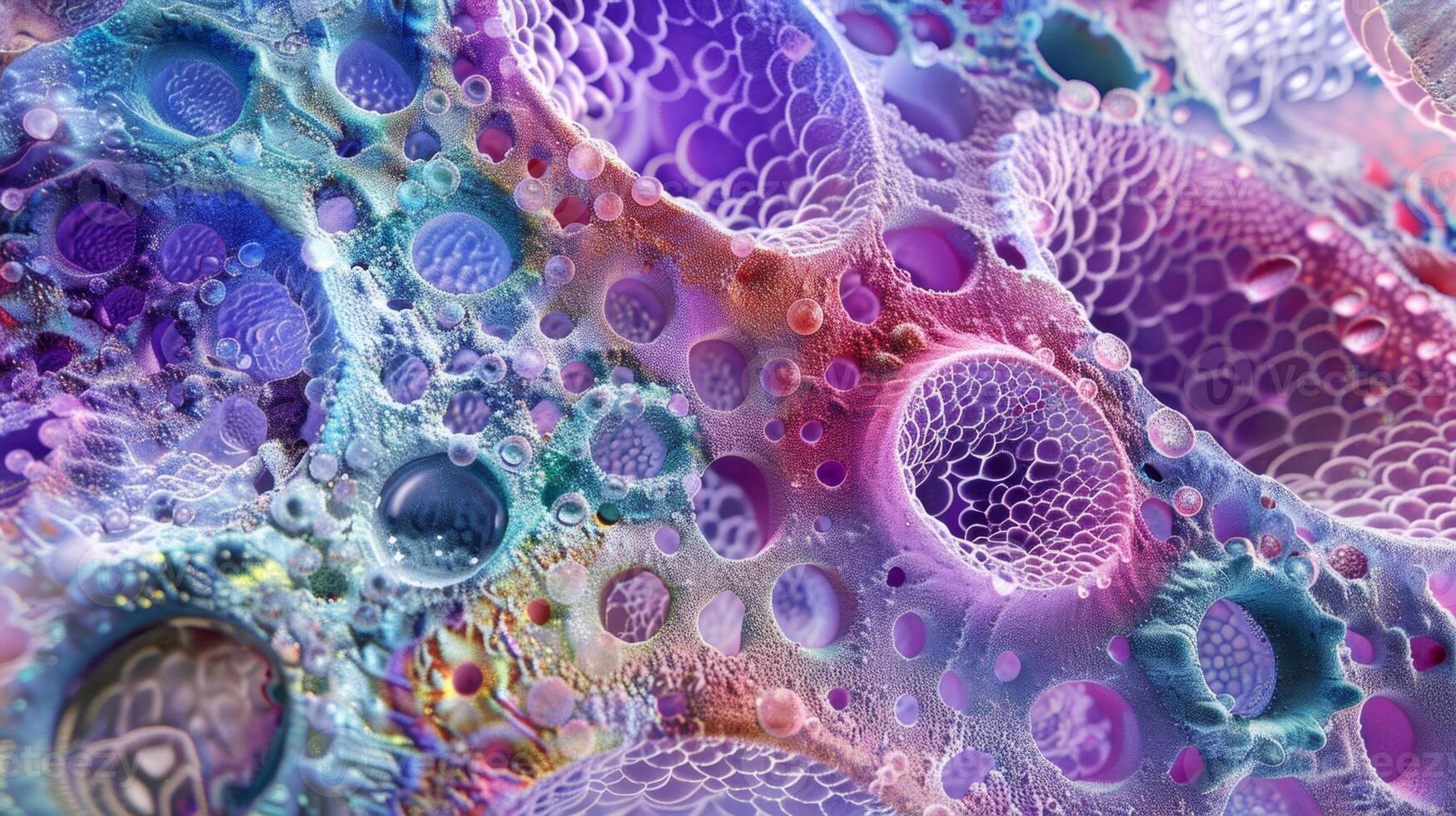A crosssectional view of the Golgi apparatus with proteins traveling through the various cisternae and being modified along the way photo