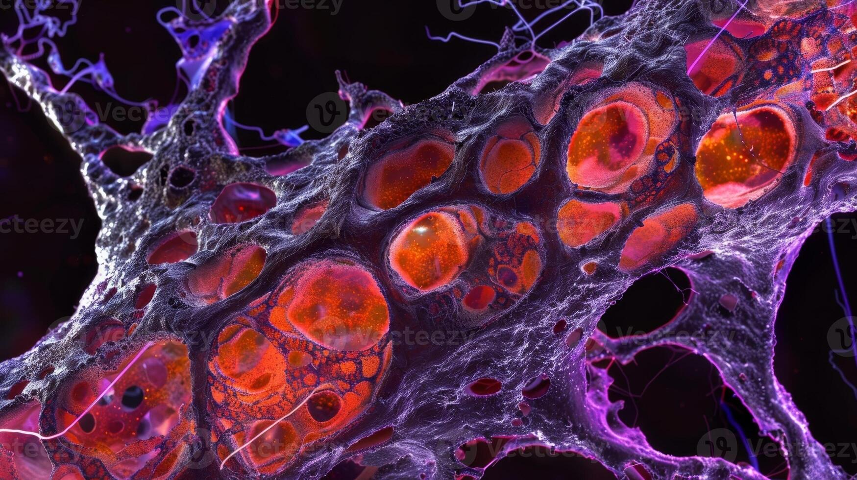 A thick layer of matlike endothelial cells creating a strong and flexible lining along a larger vessel photo