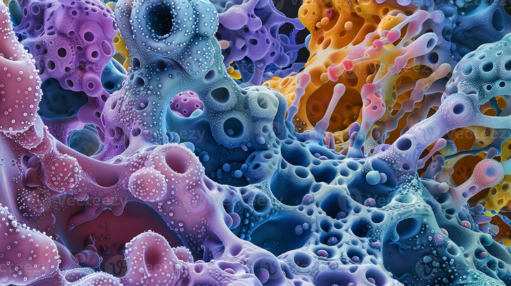 An electron microscope image of peroxisomes revealing their intricate internal structure and organization of enzymes responsible for breaking down fatty acids photo
