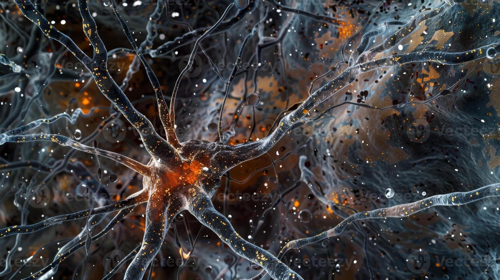 A network of glial cells providing physical and nutritional support for overstressed neurons in response to brain injury photo