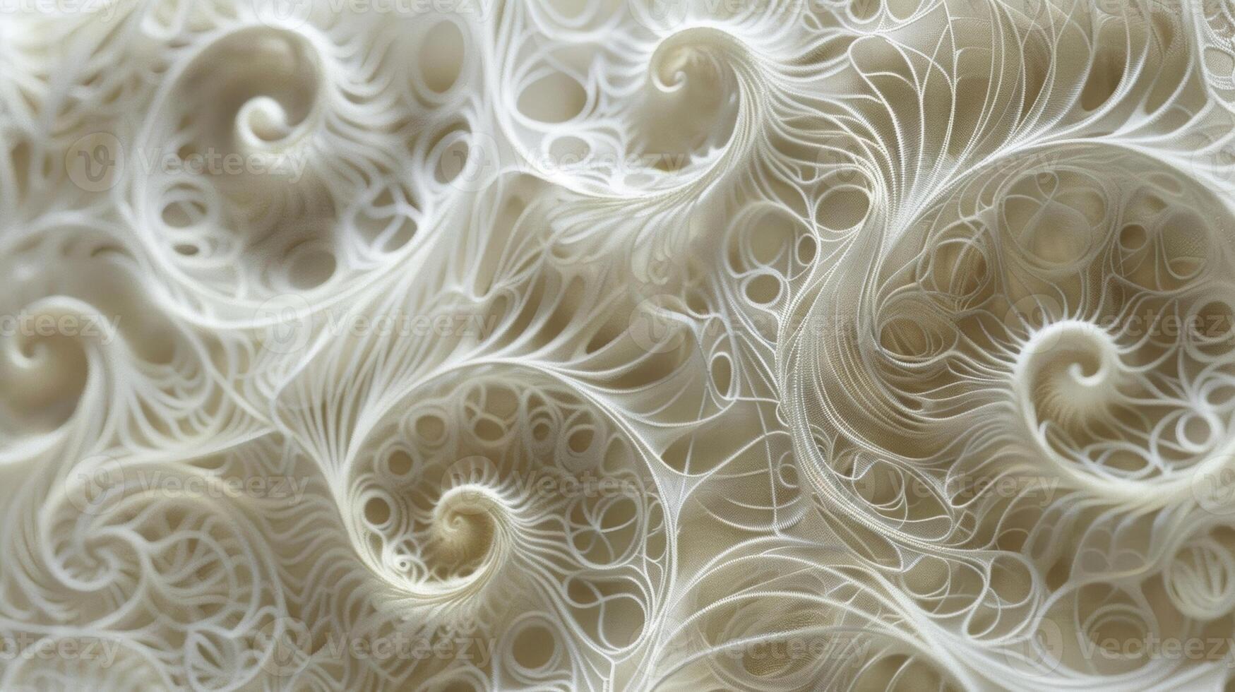 Fine delicate threads of lace inter in a complex network of swirls and curves photo