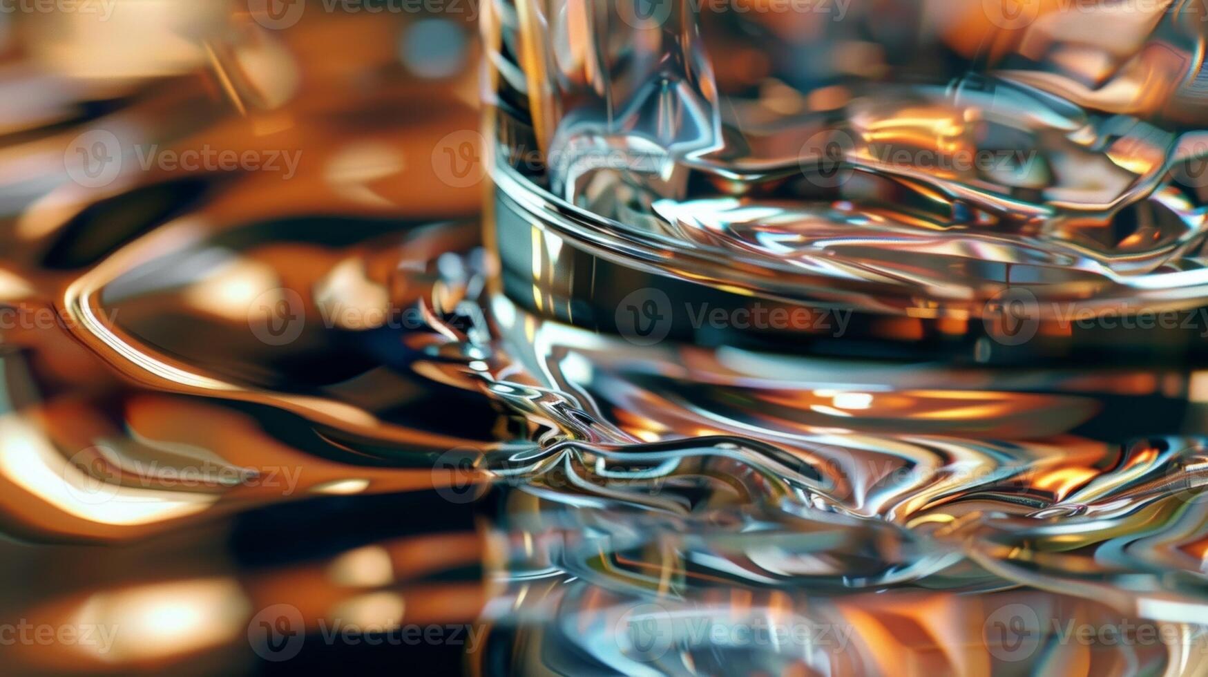 The perfect smoothness of the glass creates a mirrorlike effect reflecting the colors and textures of objects p on top photo