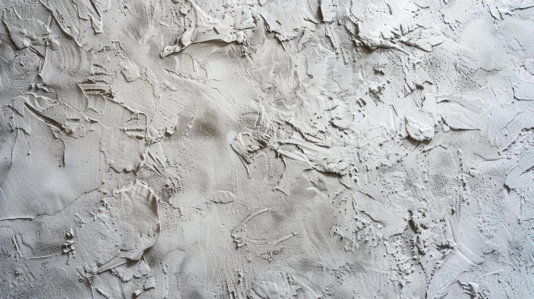The rough grainy texture of a plaster wall similar to sandpaper adding a gritty character to the space photo