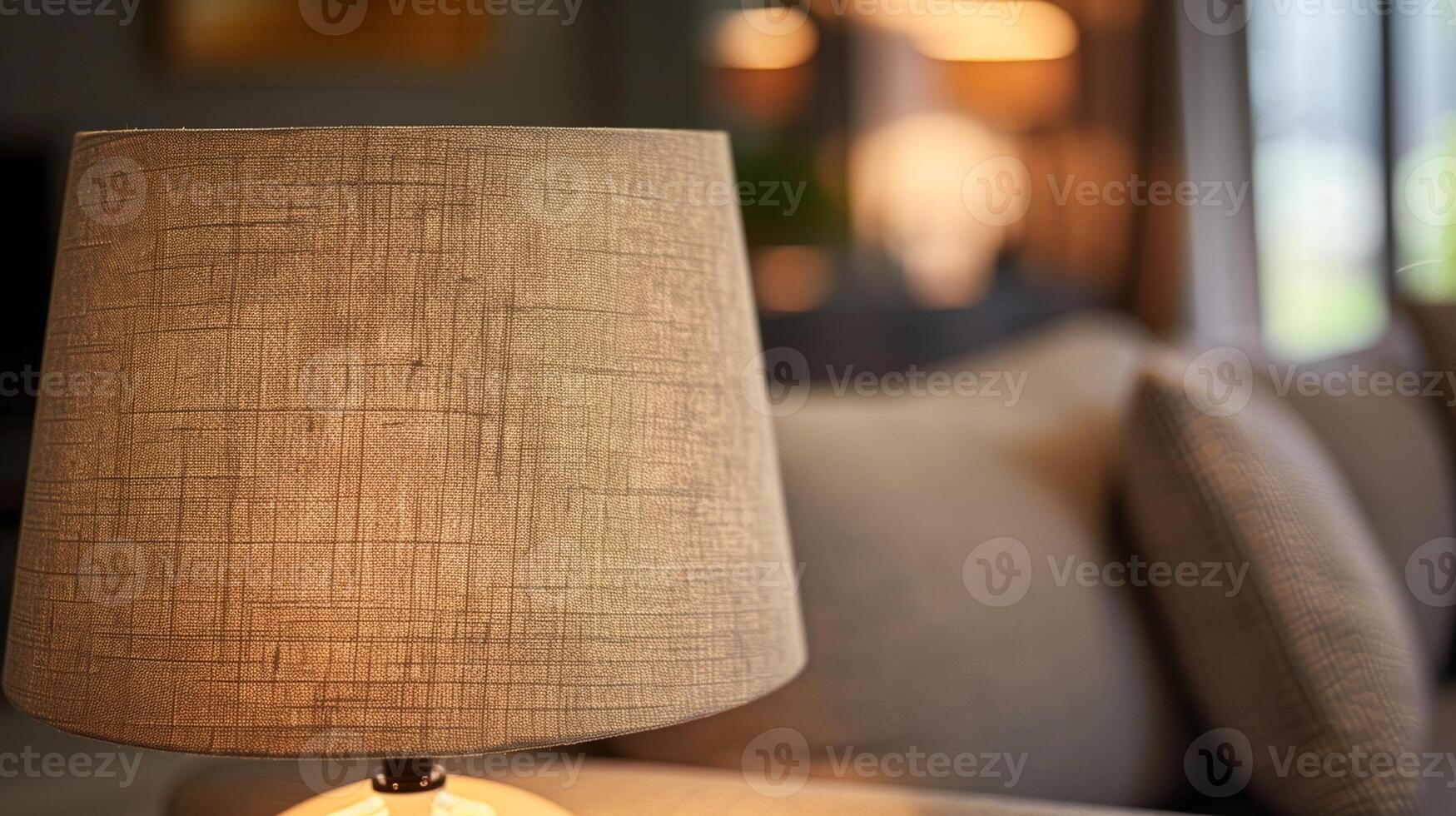 Subtle creases and wrinkles give this fabric lampshade a relaxed livedin look perfect for a comfortable and inviting atmosphere photo