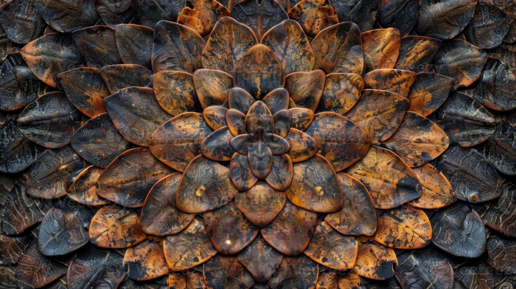Patterned Design In this image the scales are arranged in a symmetrical pattern resembling a mandala. The design is repeated throughout the reptiles skin creating a mesmerizing texture photo