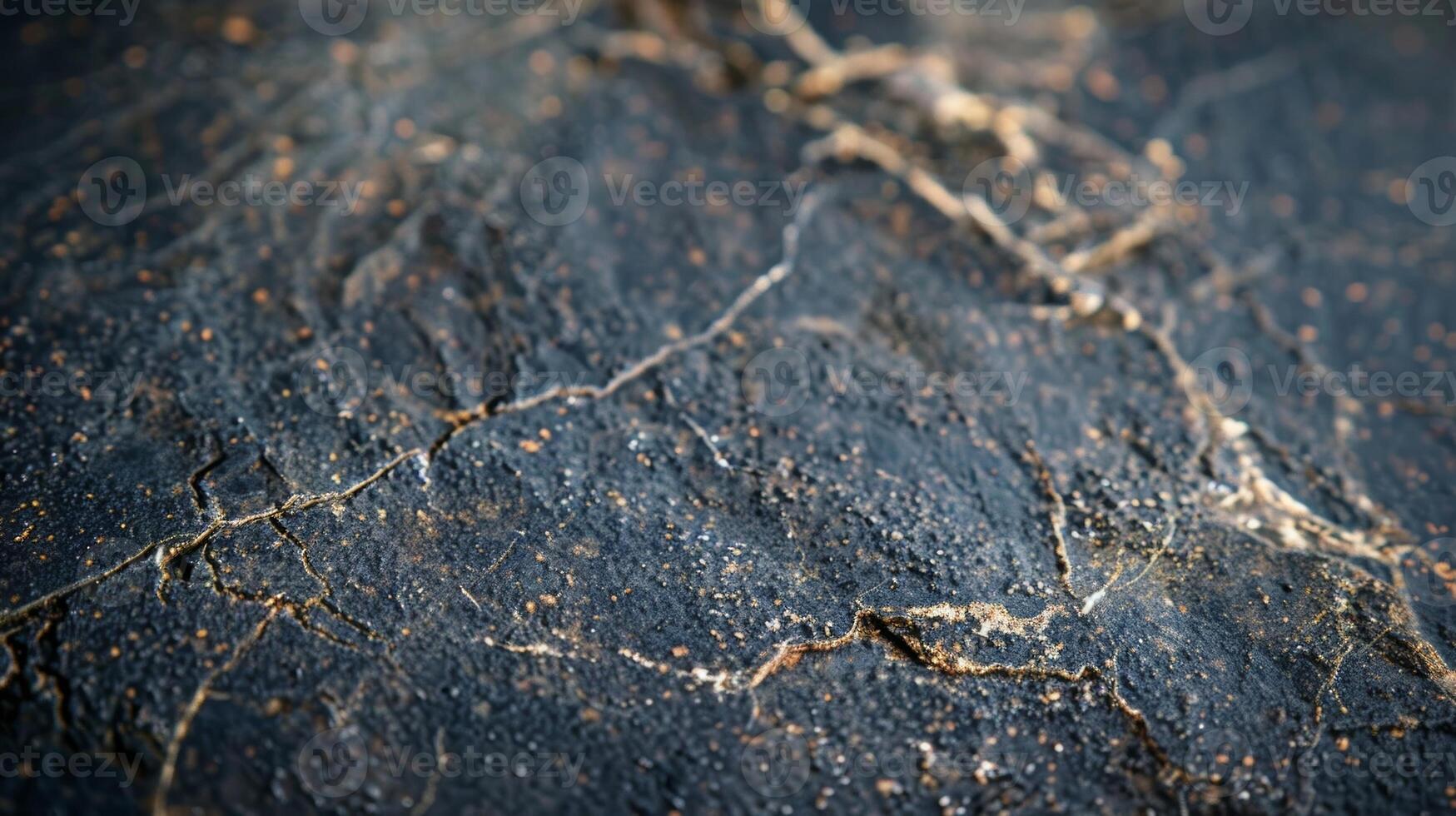 A heavily textured granite backsplash with small cracks and divots evoking a sense of ruggedness and durability photo