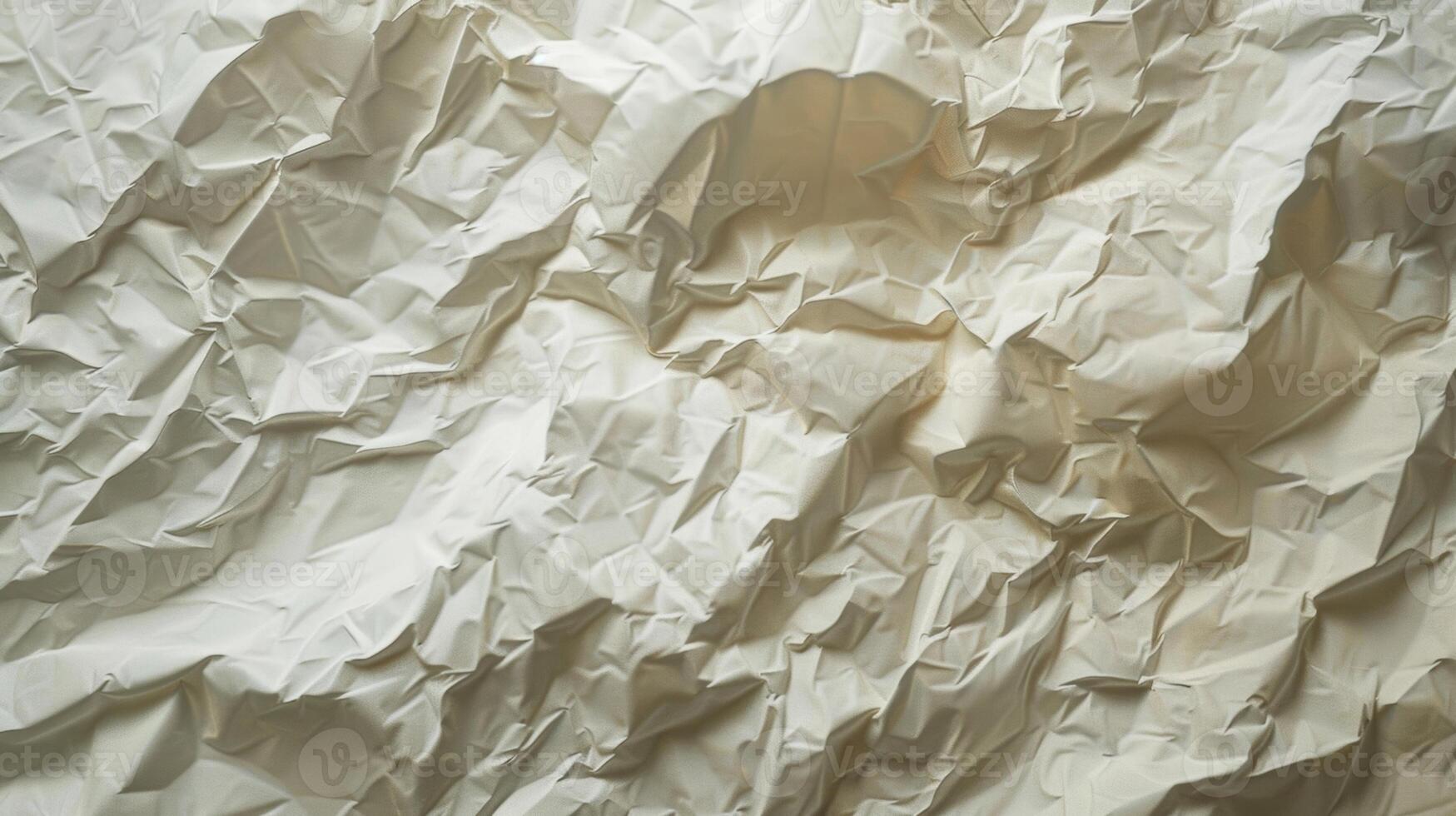 A detailed shot of a piece of wrinkled paper with faint lines and ripples that give it a unique and organic texture inviting the viewer to run their fingertips over its surface photo