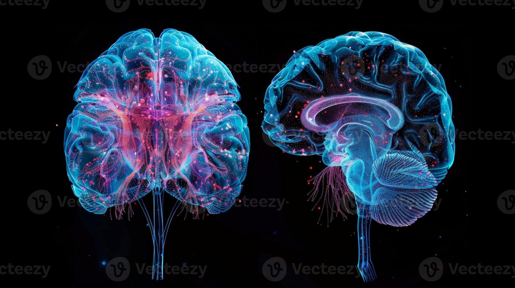 A comparison between a normal brain and a brain with reduced levels of growth factors highlighting the implications on neurodevelopment photo