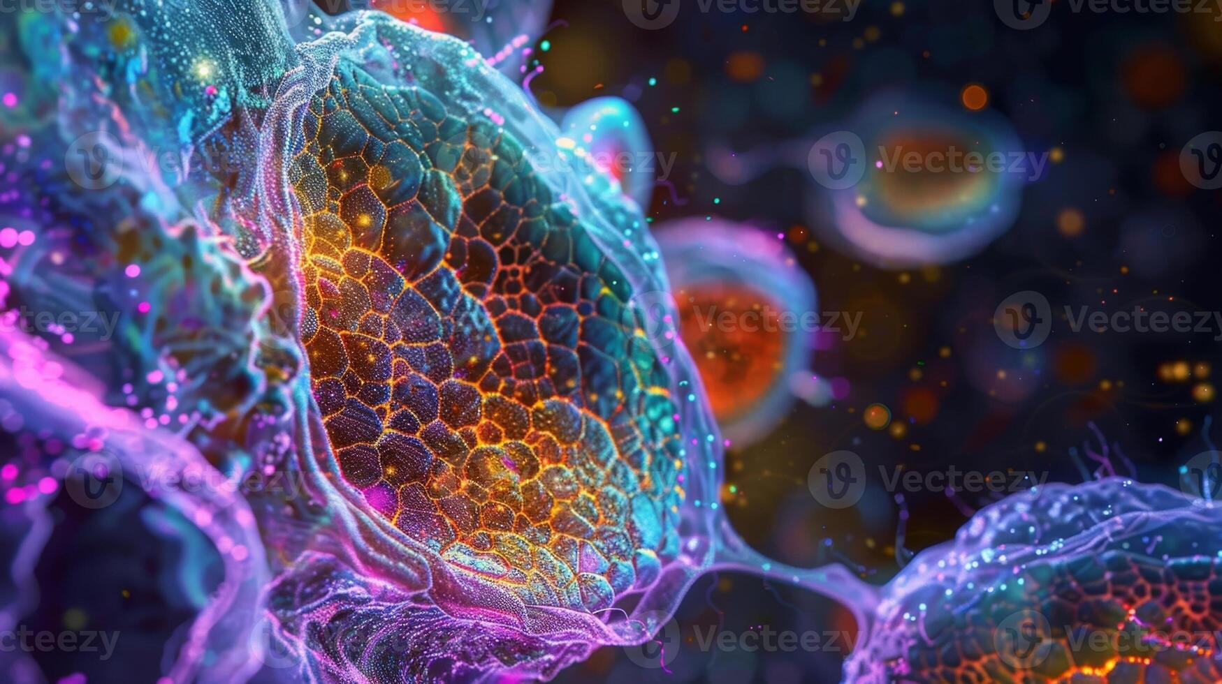 A crosssection of a cell nucleus showing the localization of epigenetic modifications and their role in regulating gene expression photo