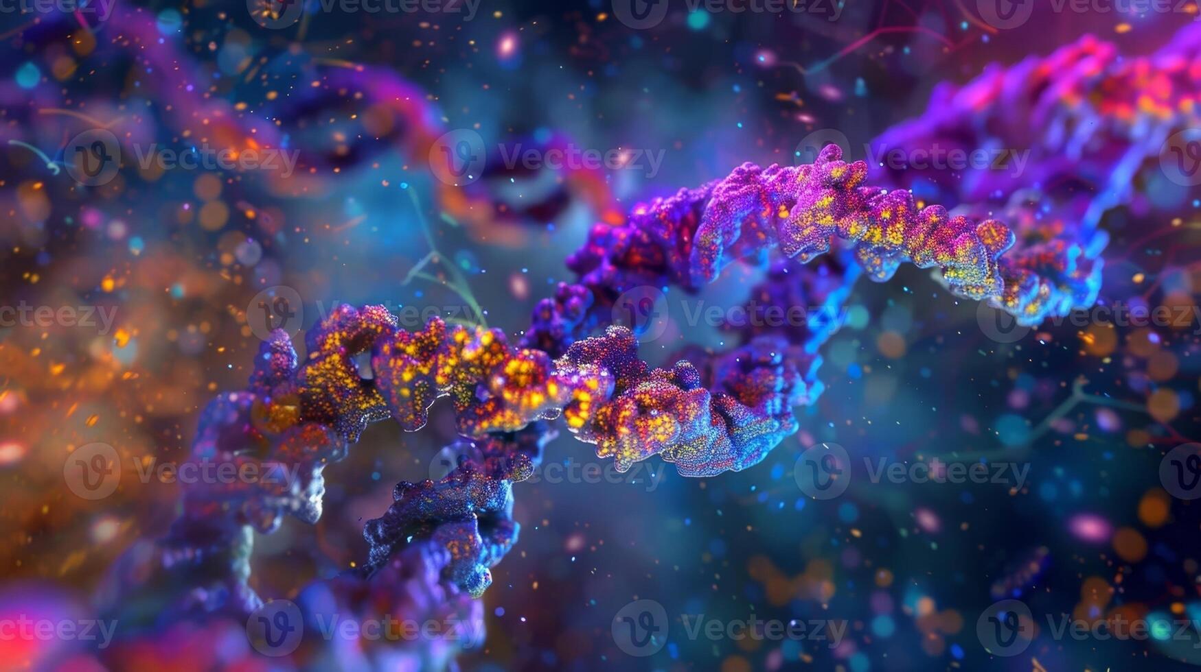 A micrograph showing histone proteins tightly packed together preventing gene expression through the epigenetic mechanism of chromatin remodeling photo