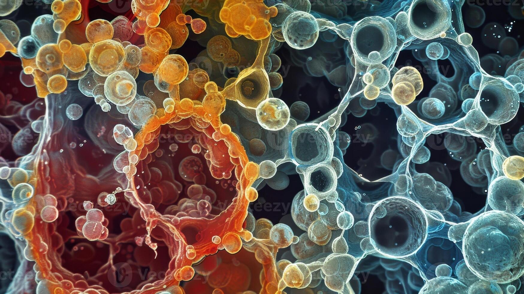 Microscopic view of accumulated lipofuscin granules within a cellular vacuole a common characteristic of senescent cells photo