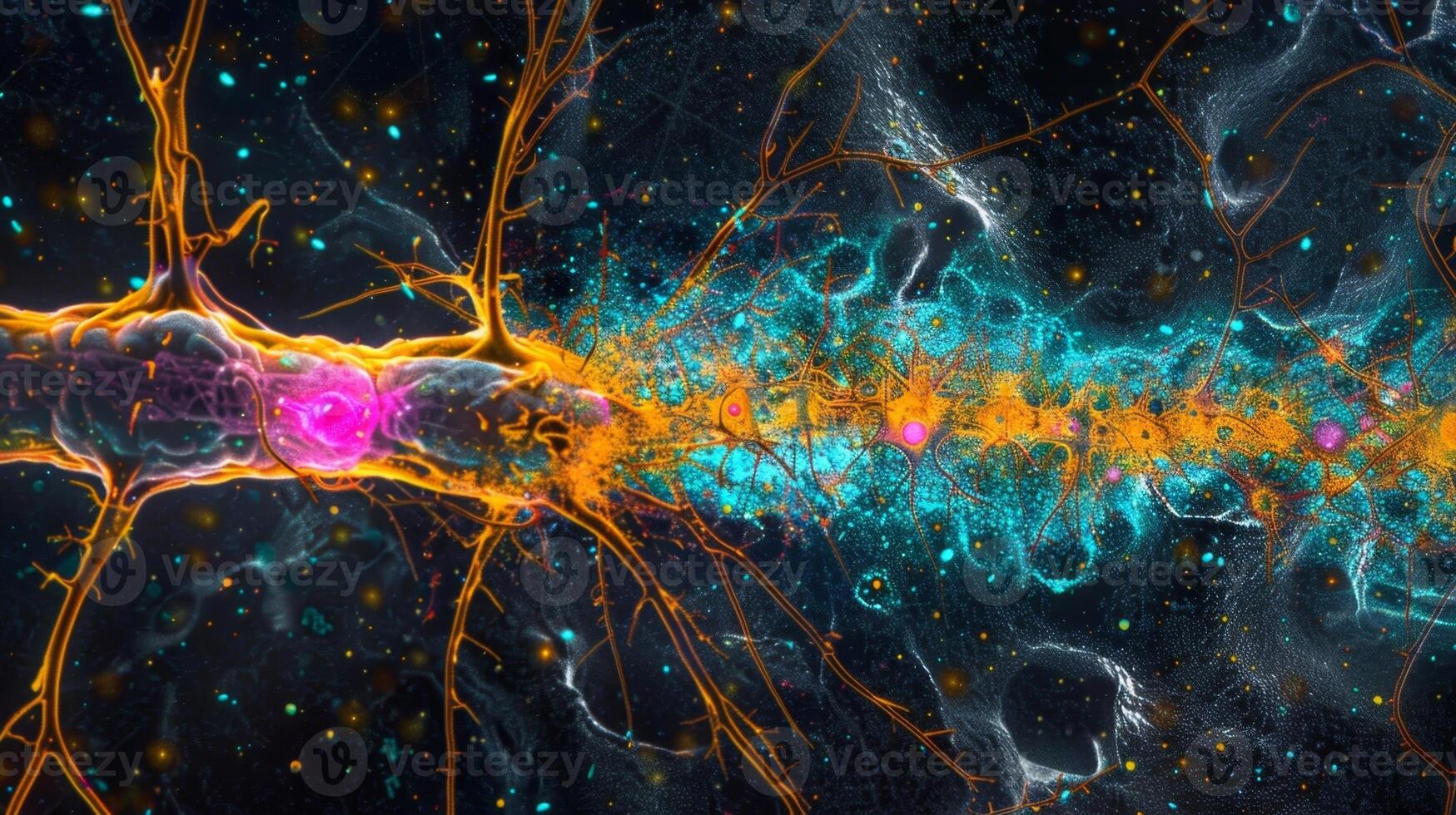 A series of images showing the formation of a synaptic connection depicting the crucial role of axonal transport in delivering essential signaling molecules to the synapse photo