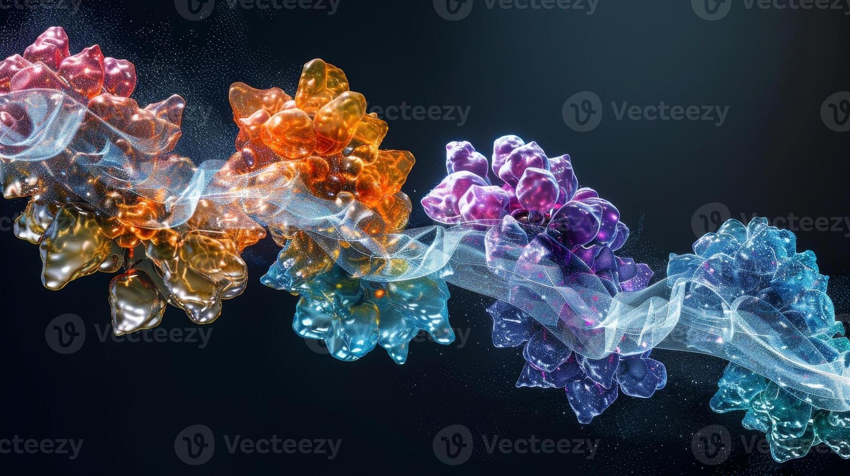 A series of images showing the stepbystep process of molecular chaperones guiding a newly synthesized protein from its initial linear structure to its full threedimensional shape photo