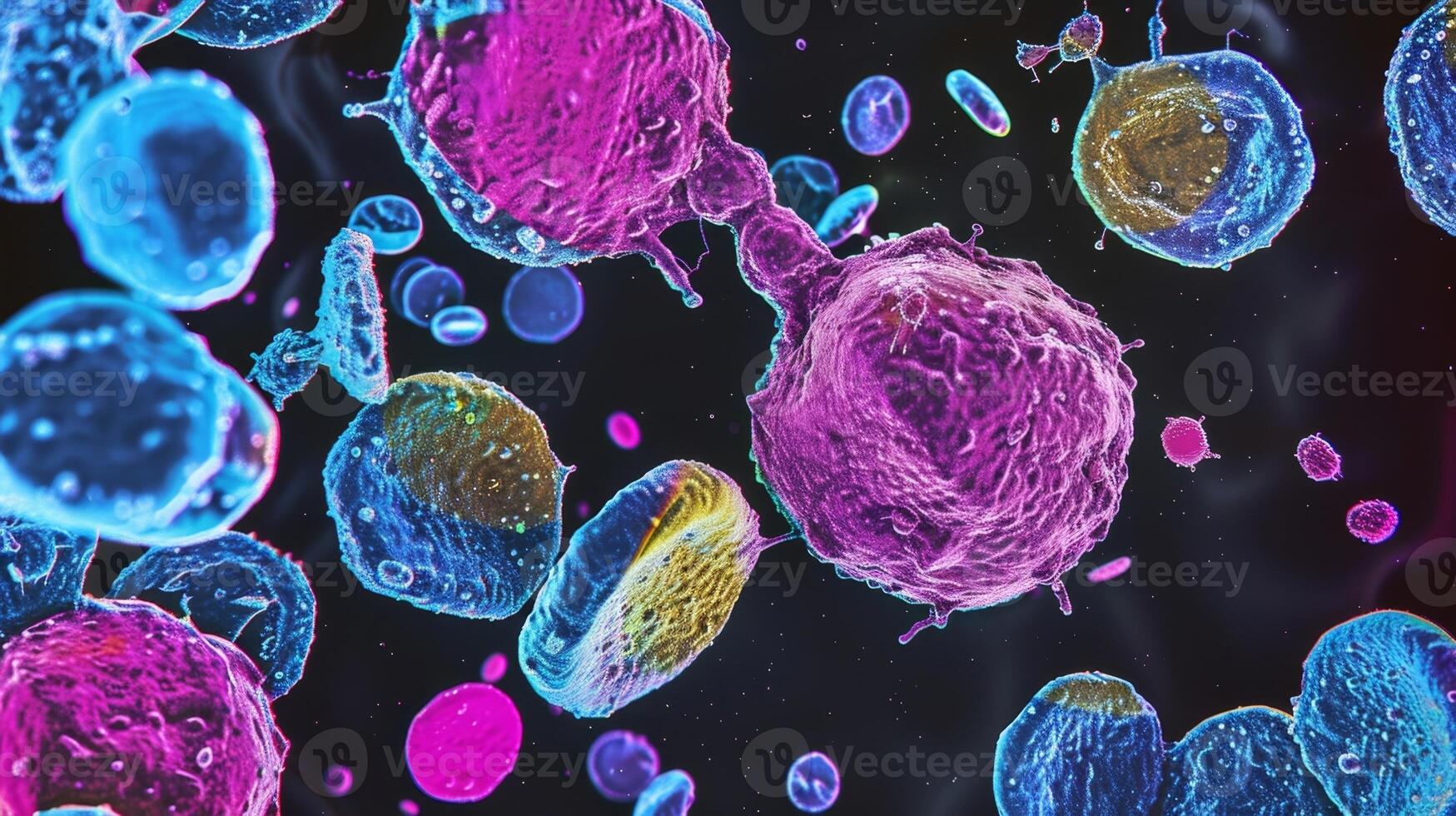 Micrograph showing autoantibodies binding to a tissue and triggering autoreactive T cells in a patient with Hashimotos thyroiditis photo