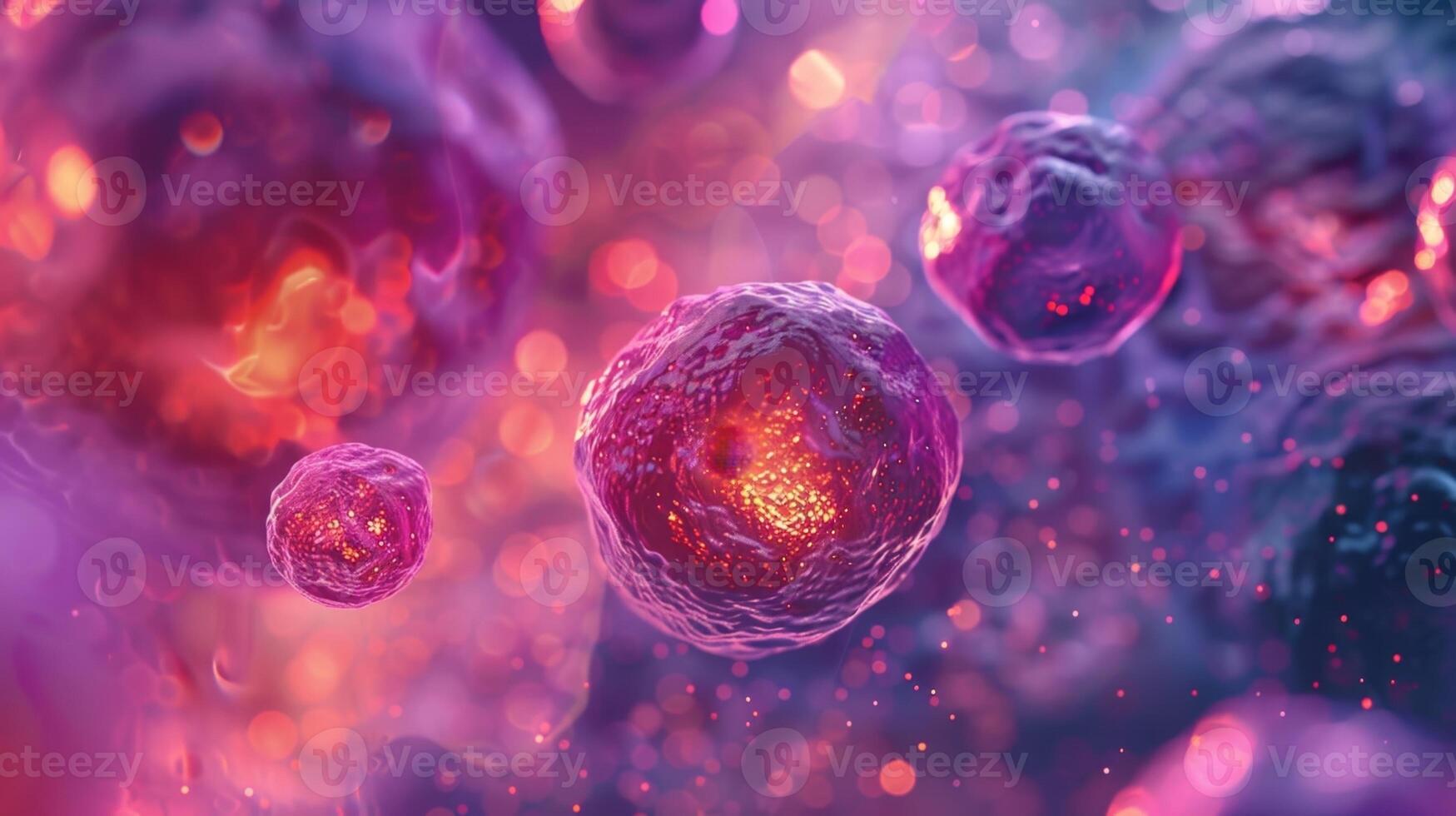 Zoomedin image of a yeast cell undergoing mitosis illustrating the precise timing of cell division regulated by circadian rhythms photo