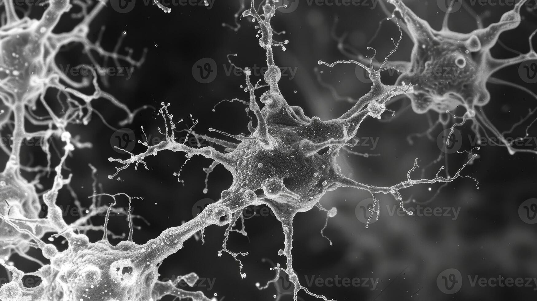 A transmission electron microscopy image displaying the dynamic crosslinking between actin and spectrin proteins in maintaining the structural integrity of the cytoskeleton during cel photo