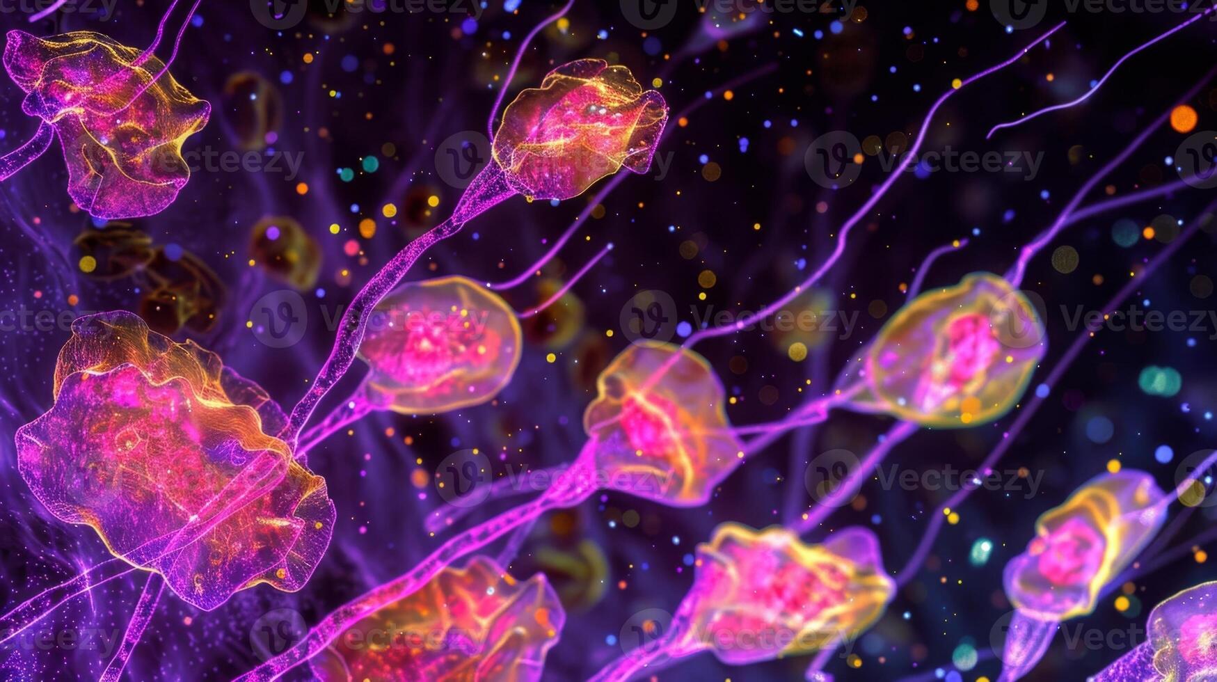 Electron microscopy image of dopamine receptor localization on brain cells providing insight into the complex interactions between dopamine and its receptors photo