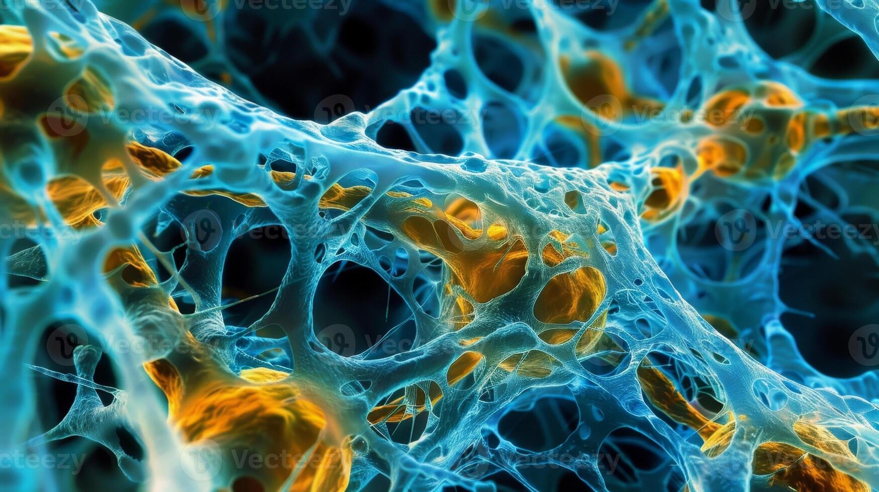 A highly magnified view of an endocrine cells cytoskeleton highlighting the intricate network of filaments that support and maintain the cells shape and function photo