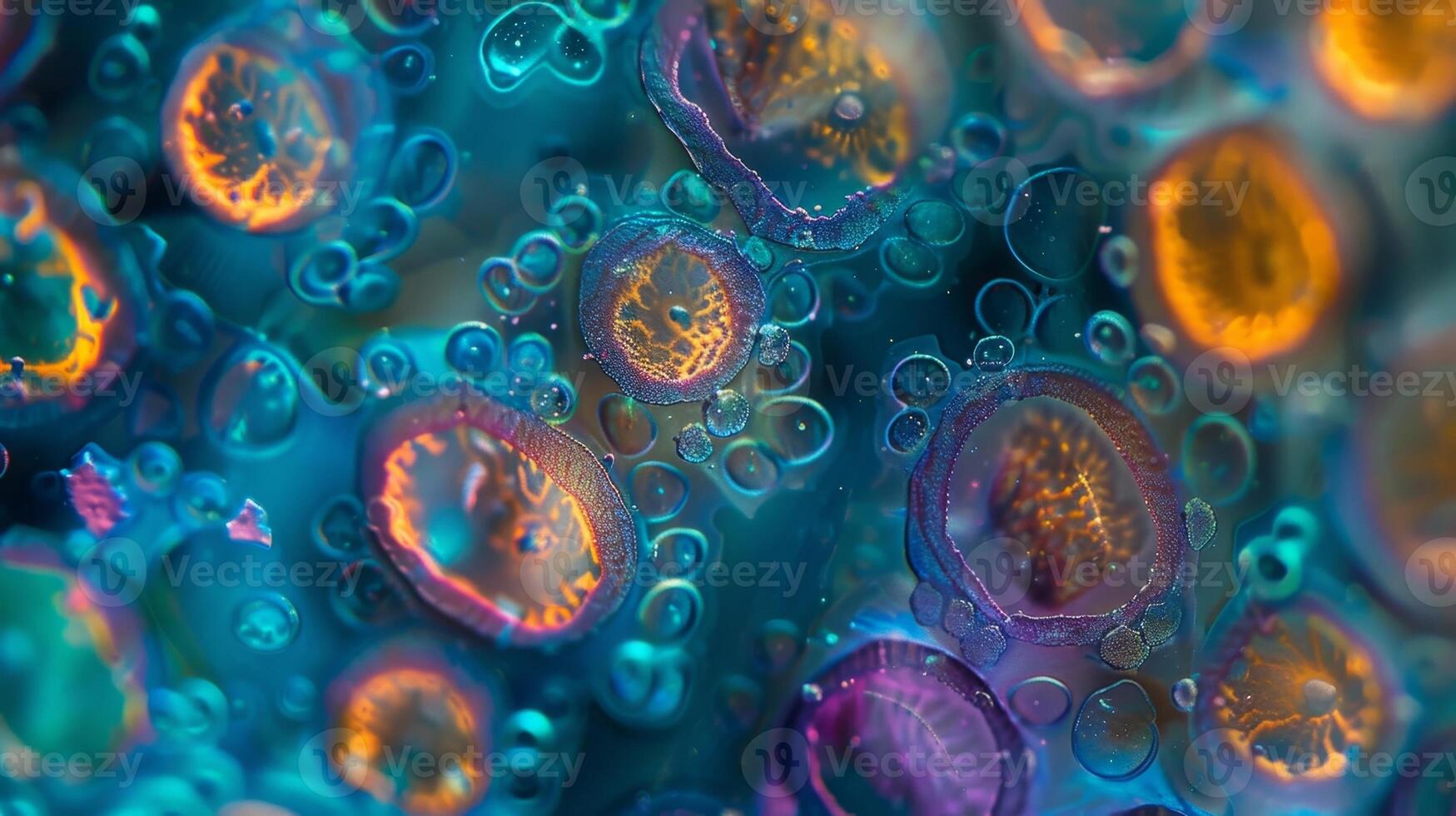 Image of a microscope slide containing a sample of geneedited zebrafish embryos showing successful knockout of a specific gene in the cells of the developing fish photo