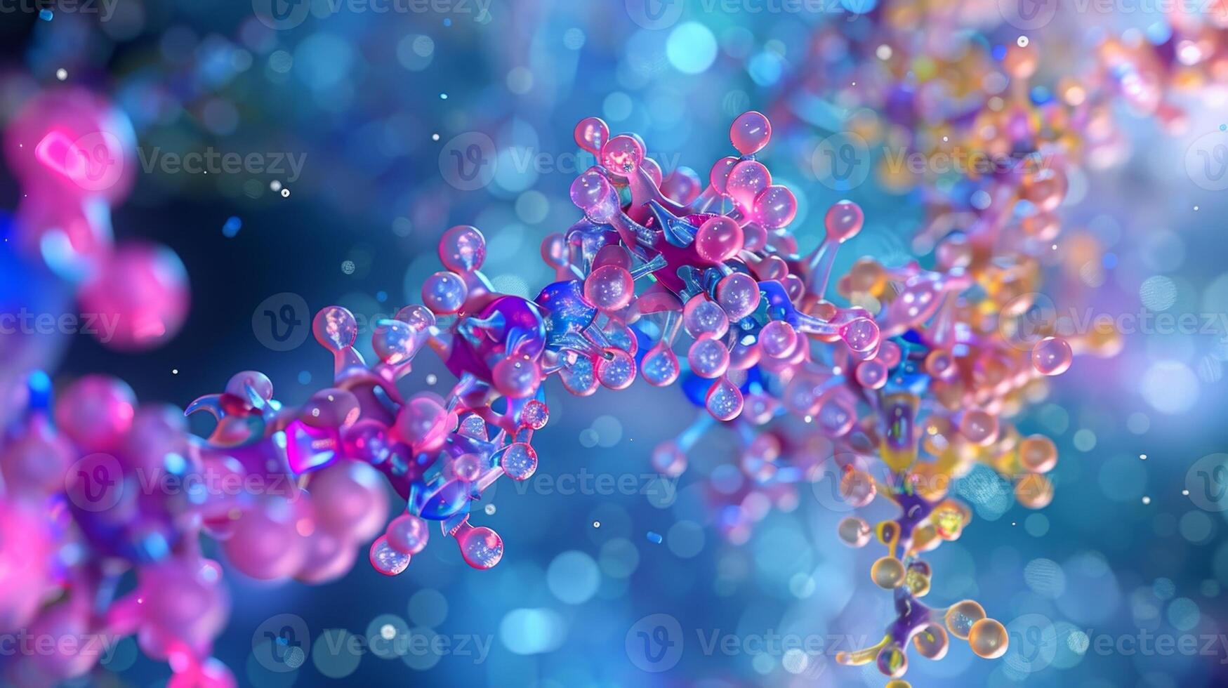 A 3D model of a hormone receptor bound to its ligand exhibiting the complex arrangement of atoms and bonds essential for their interaction photo