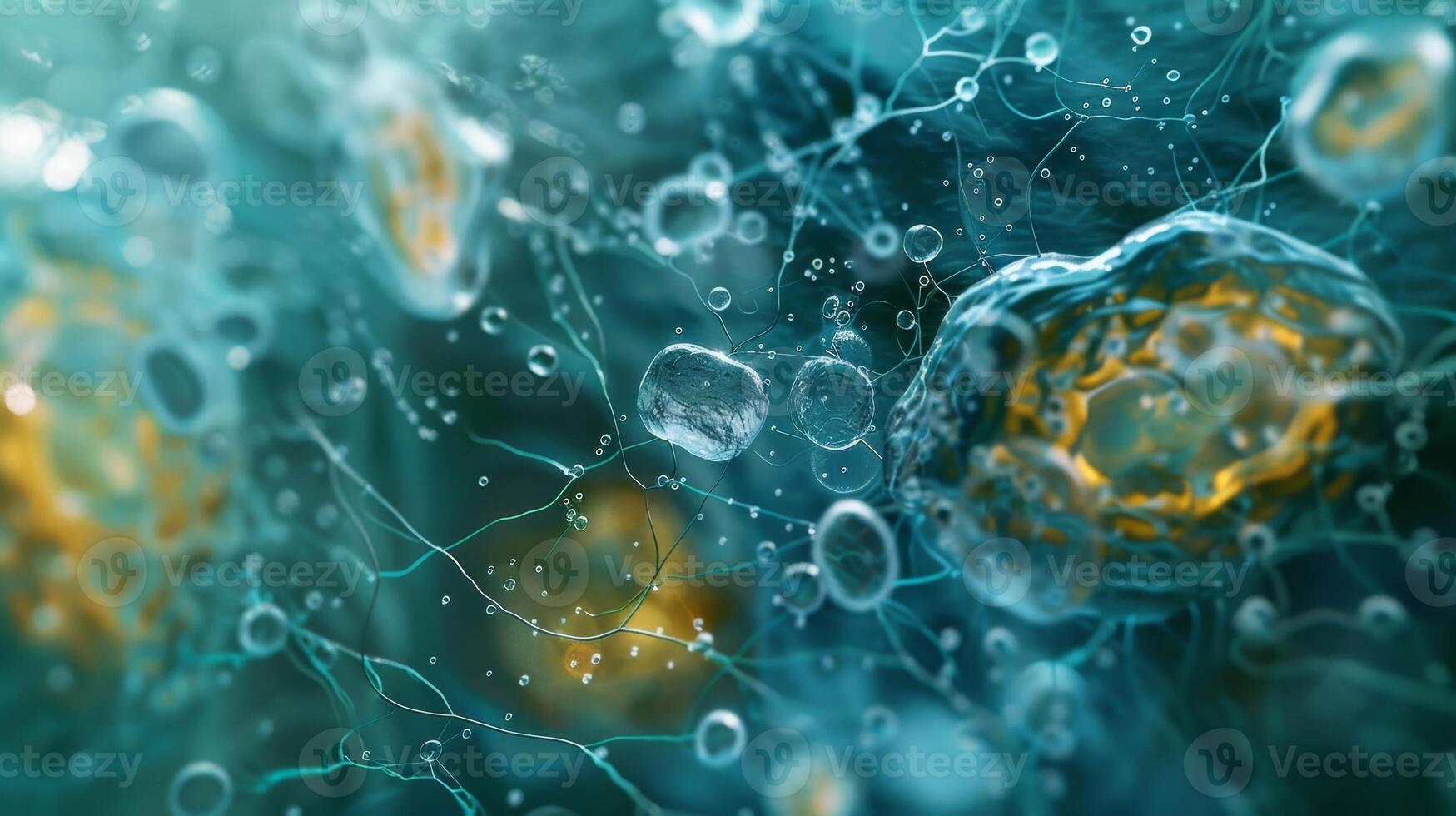 A microscopic view of inserted theutic genes influencing gene expression within the cell photo