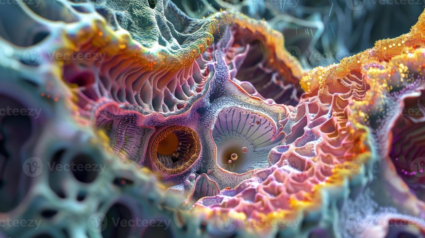 Detailed view of the intricate structure of the photoreceptor cells consisting of outer and inner segment photo