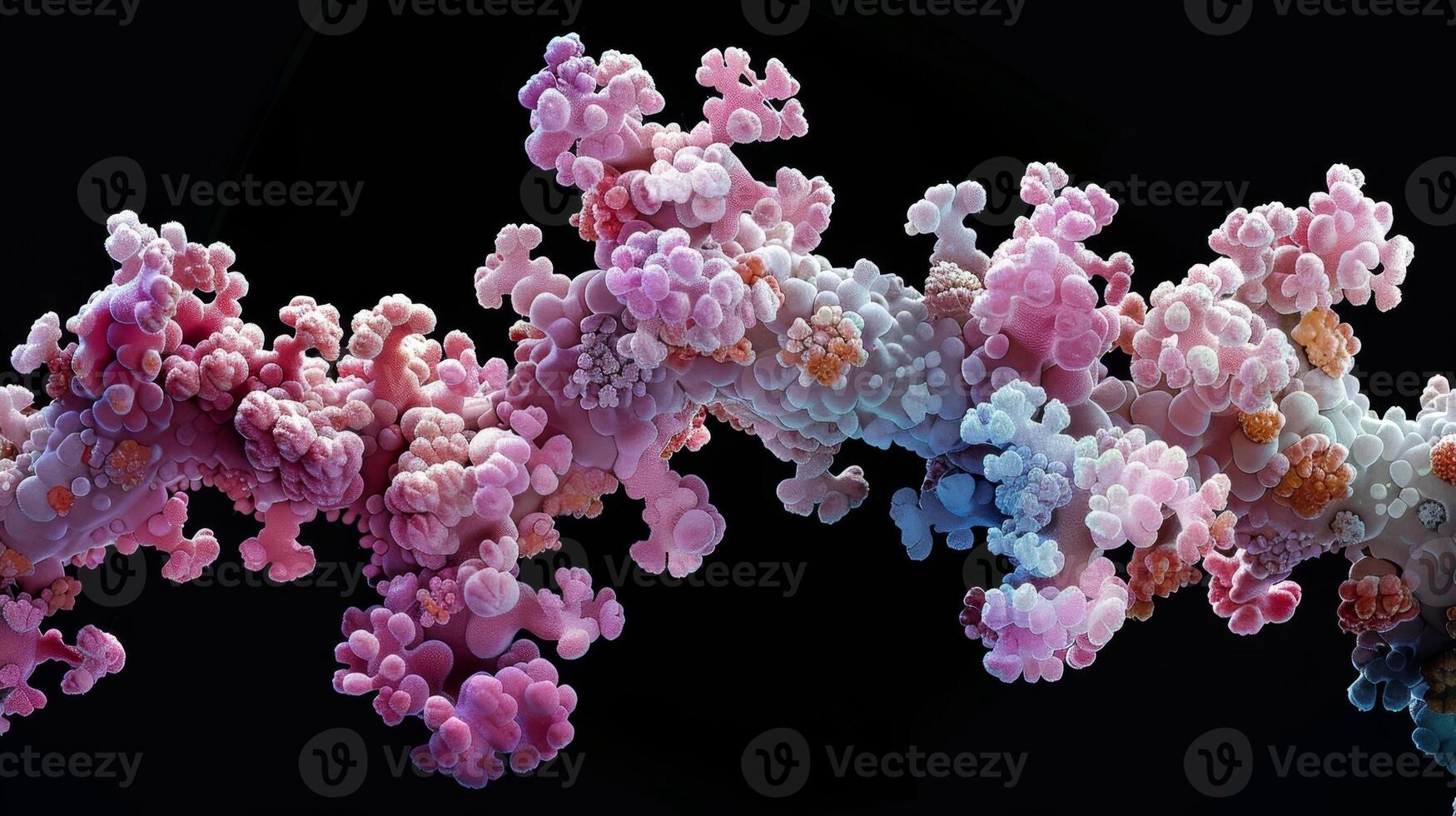Electron micrograph of a eukaryotic rie highlighting the presence of both small and large subunits composed of rRNA and protein components photo