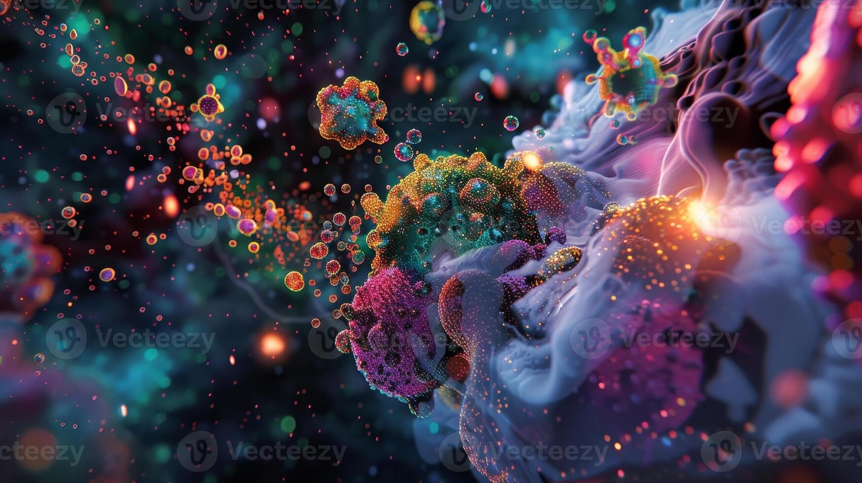 Snapshot of a cell undergoing apoptosis with a protein kinase cascade acting as a key mediator of programmed cell death photo