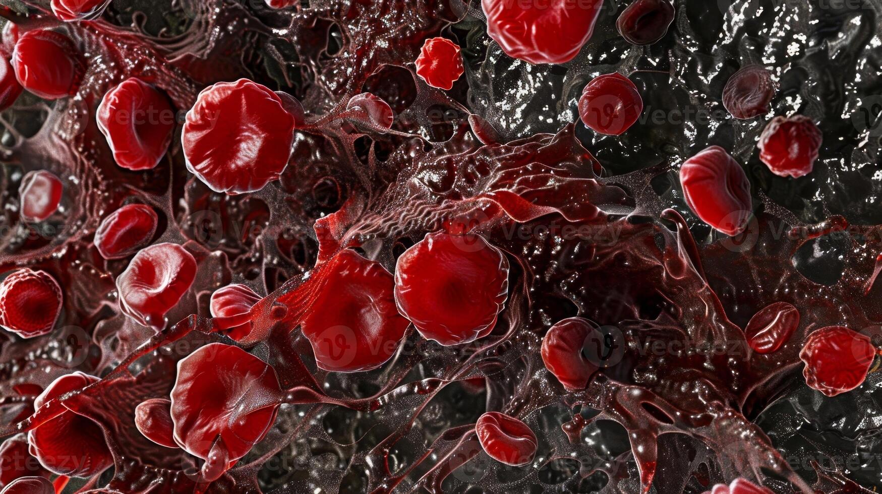 Aggregated platelets accumulating at the site of injury photo