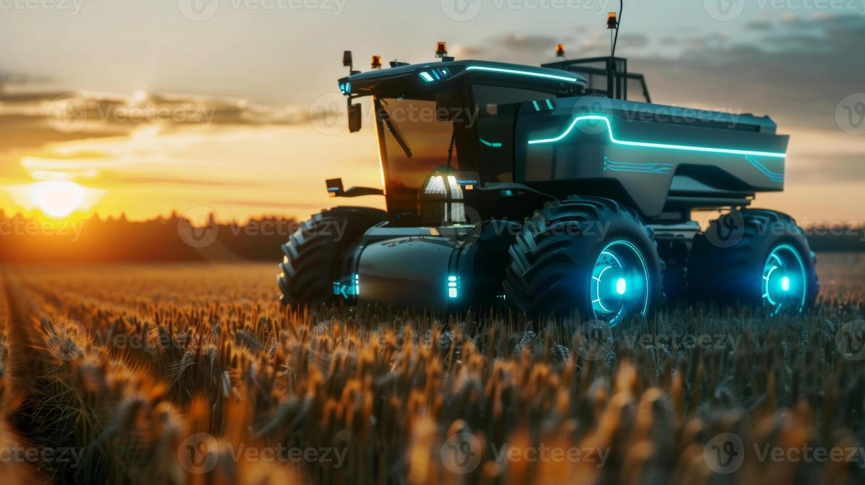 Sustainable farming practices are made easier with the use of autonomous harvesters which reduce waste and increase efficiency photo