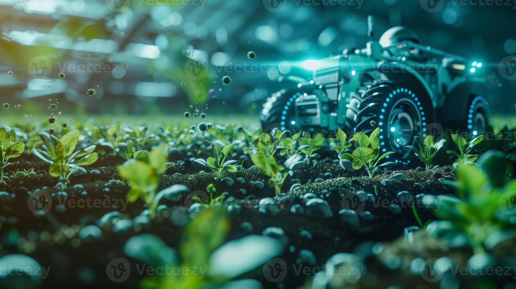 A robotic system guided by GPS precisely plants seeds in optimal locations and depths for maximum crop yield photo