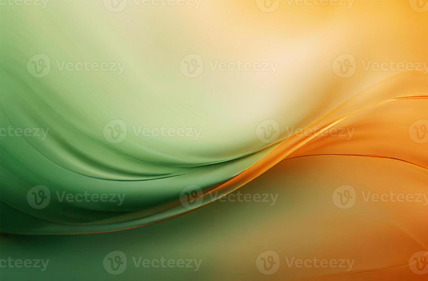 Abstract background with a gradient, a smooth transition of orange and green. Pattern with curved lines, soft waves photo
