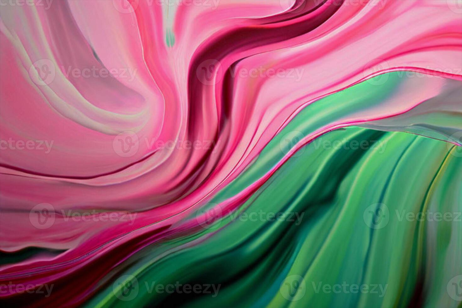 Pink and green smooth soft abstract waves, lines. Beautiful color transition, smooth gradient, colorful background. photo