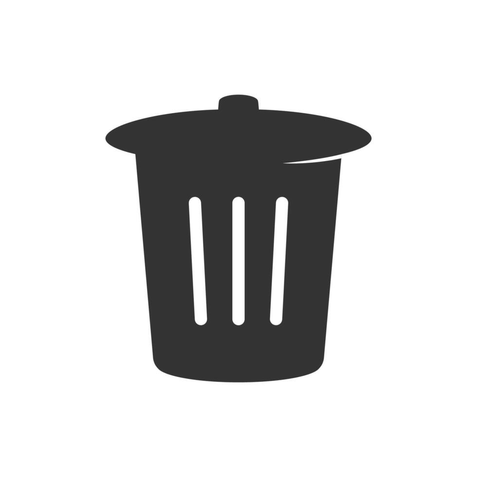 Recycle bin or trash can icon isolated illustration. vector