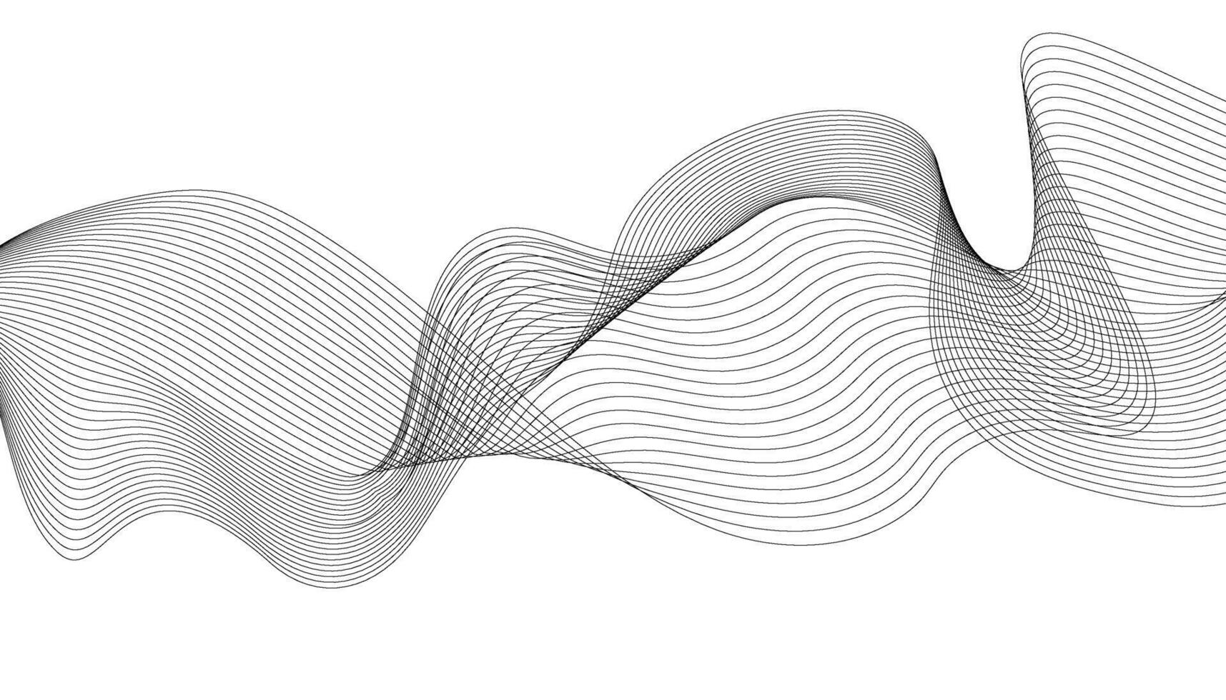 Modern wave line background. Abstract flowing line patterns. Black lines on white background. Wavy stripes on white isolated background. vector