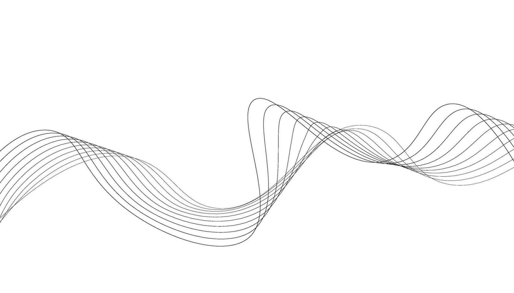 Modern wave line background. Abstract flowing line patterns. Black lines on white background. Wavy stripes on white isolated background. vector